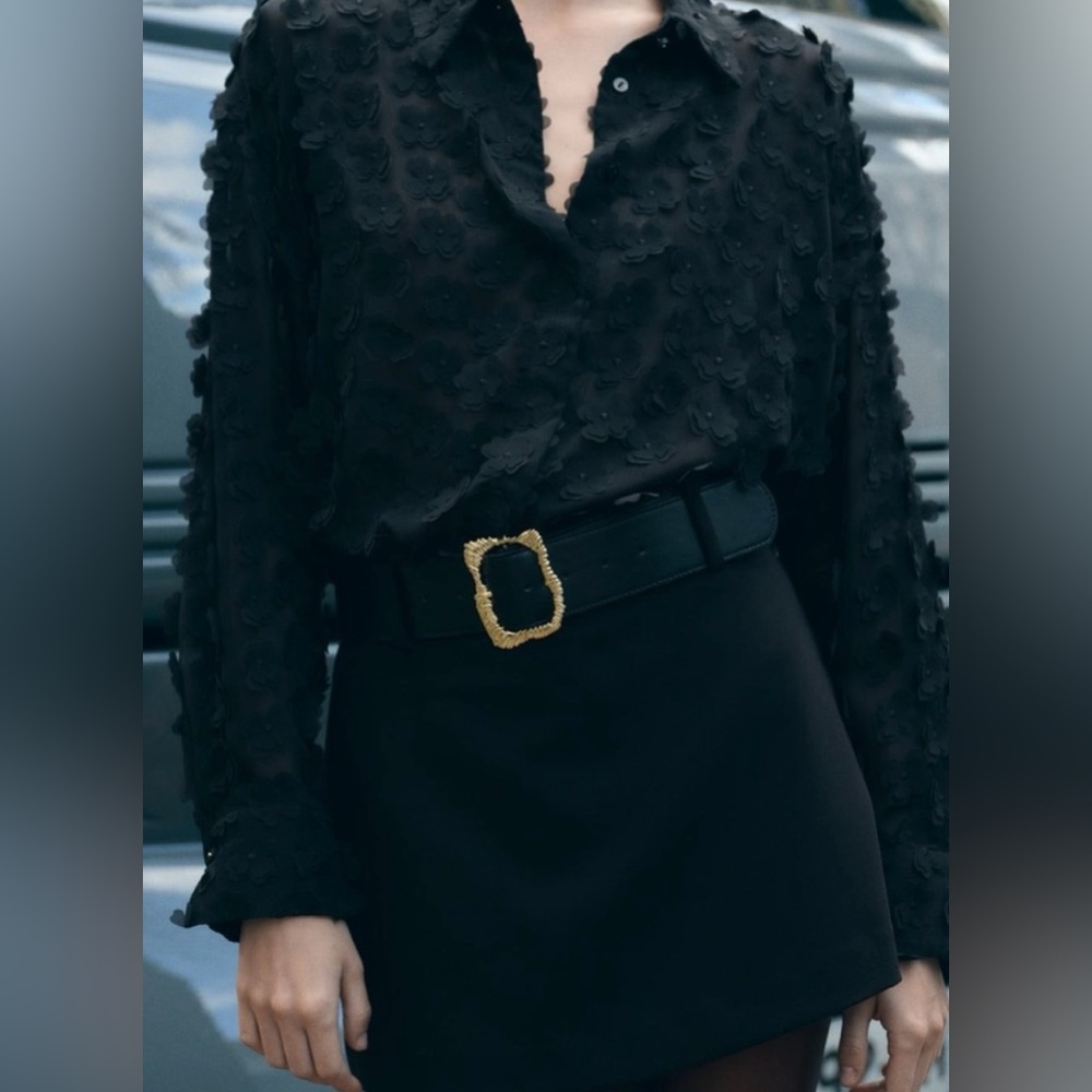 Zara Black Belted Skort -  NWT S